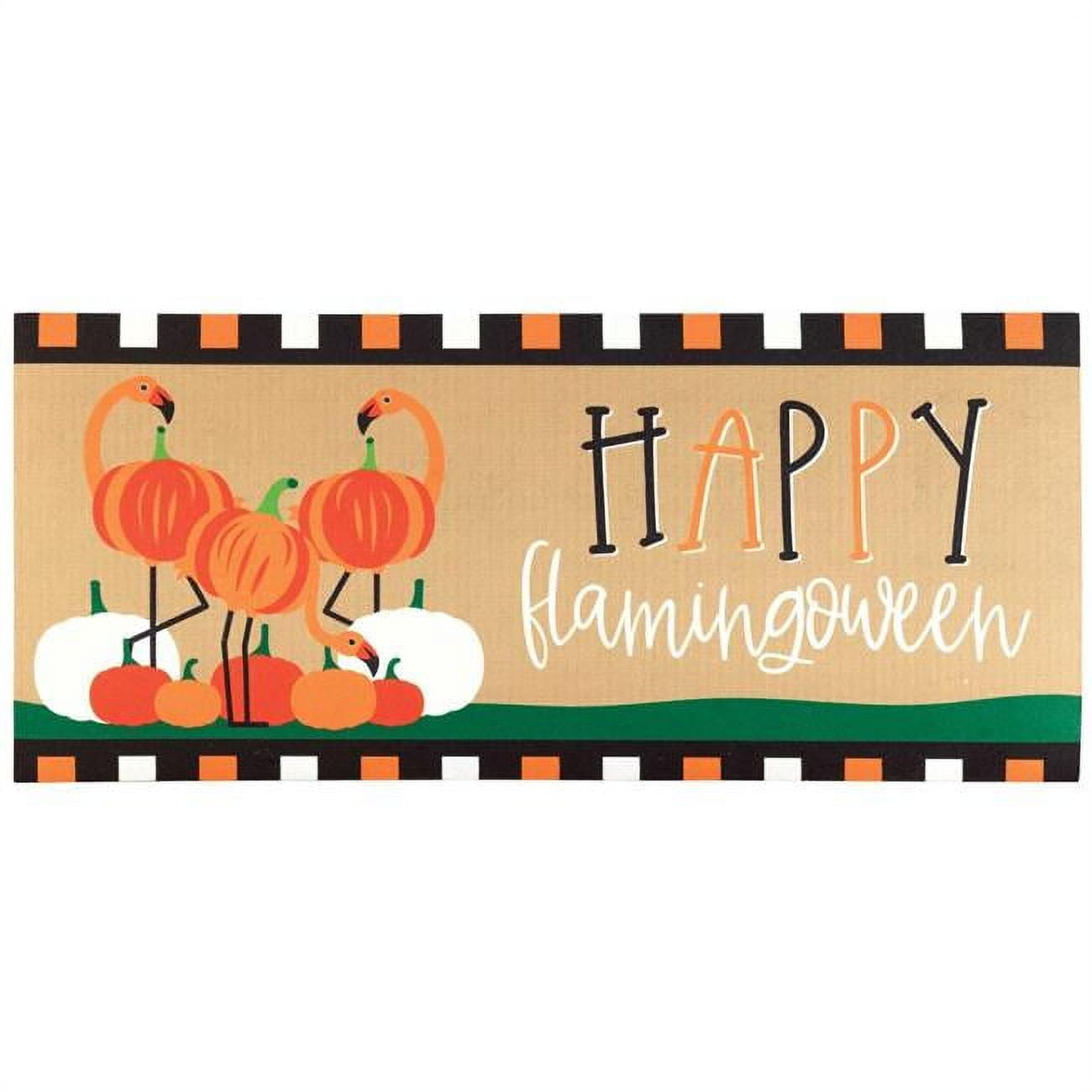 9.75 x 21.875 in. Happy Flamingoween Insert Doormat