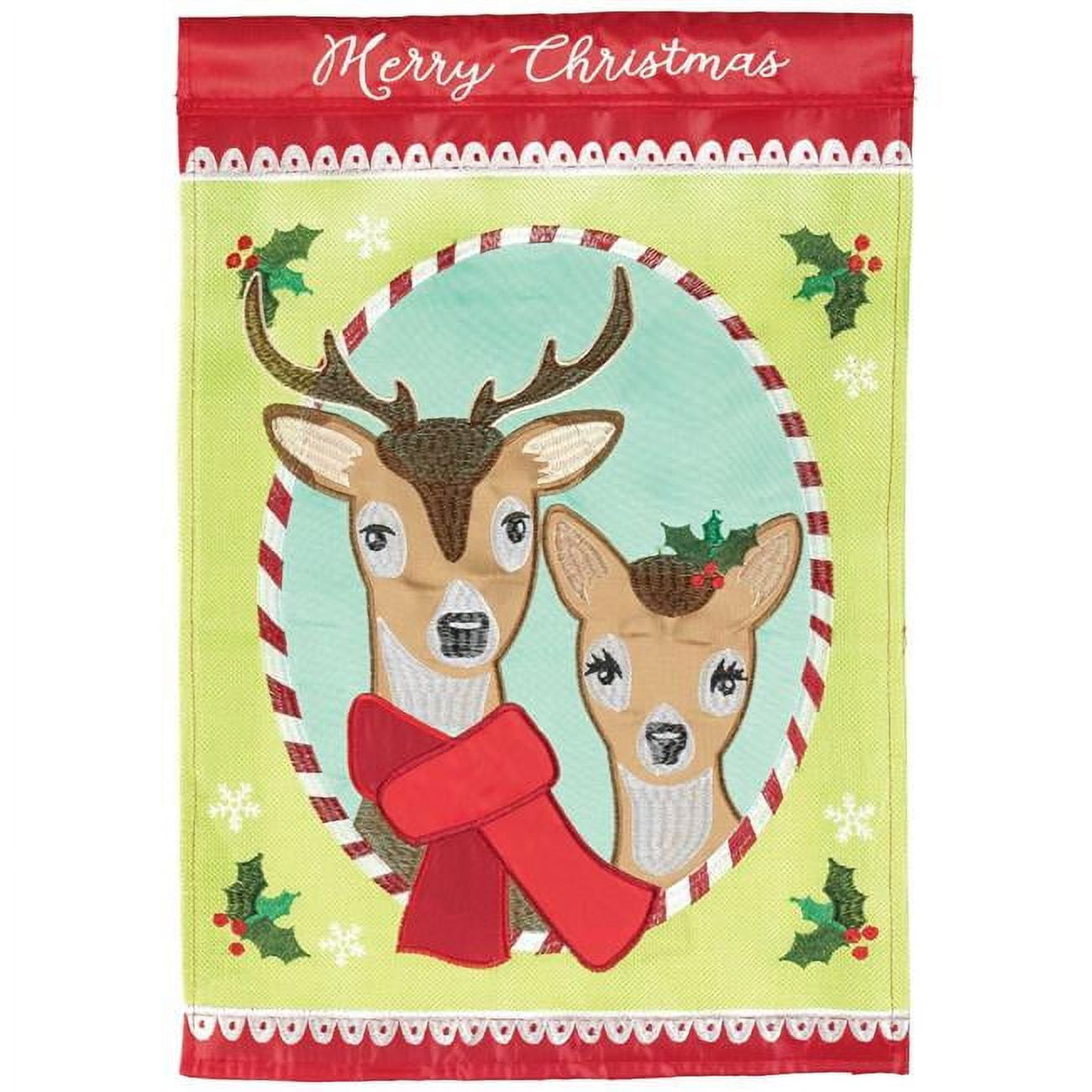 29 x 42 in. Merry Christmas Deer Polyester Flag - Large