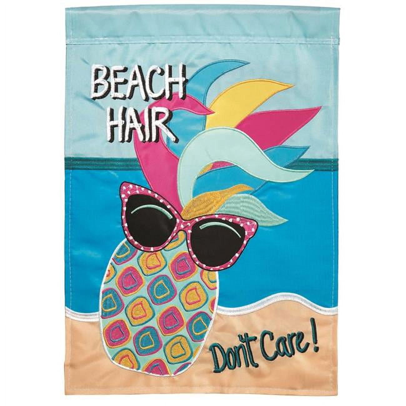 29 x 42 in. Double Applique Beach Hair Pineapple Polyester Garden Flag - Large