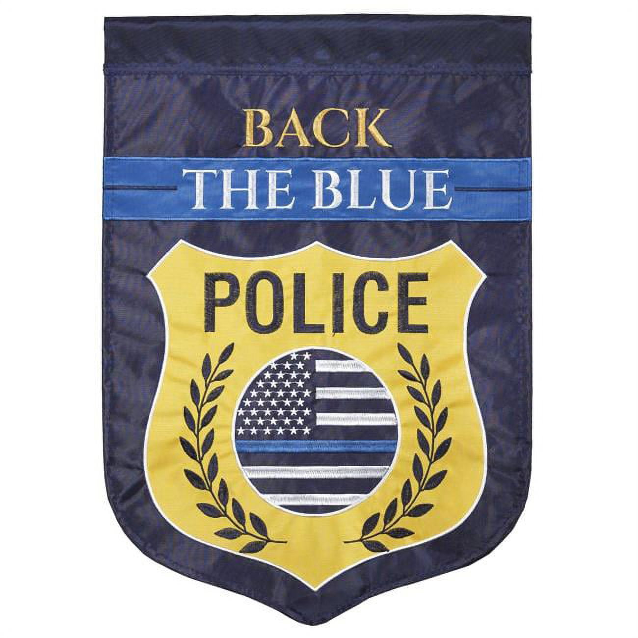 13 x 18 in. Double Applique Police Polyester Garden Flag