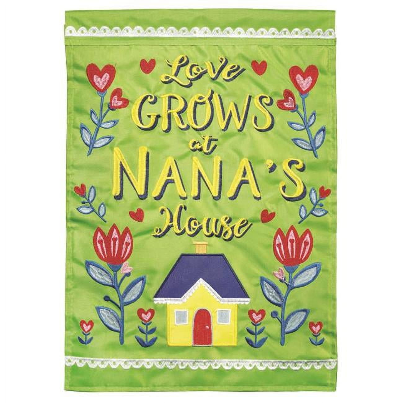 13 x 18 in. Double Applique Nanas House Polyester Garden Flag