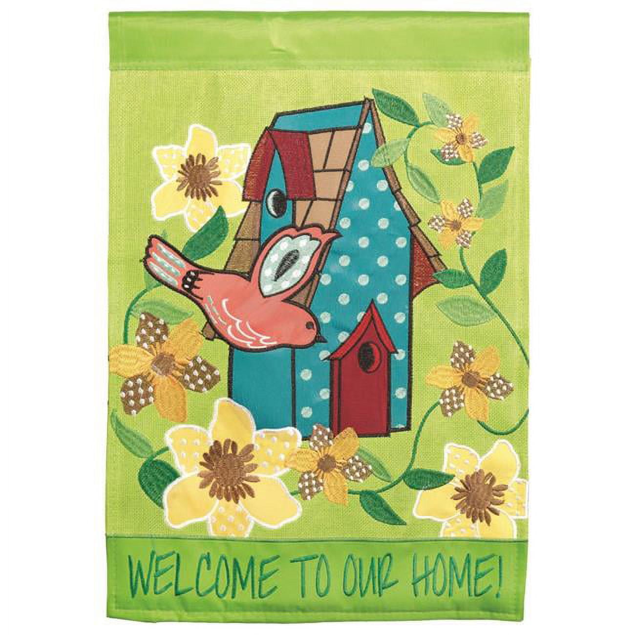 13 x 18 in. Double Applique Welcome to Our Home Polyester Garden Flag