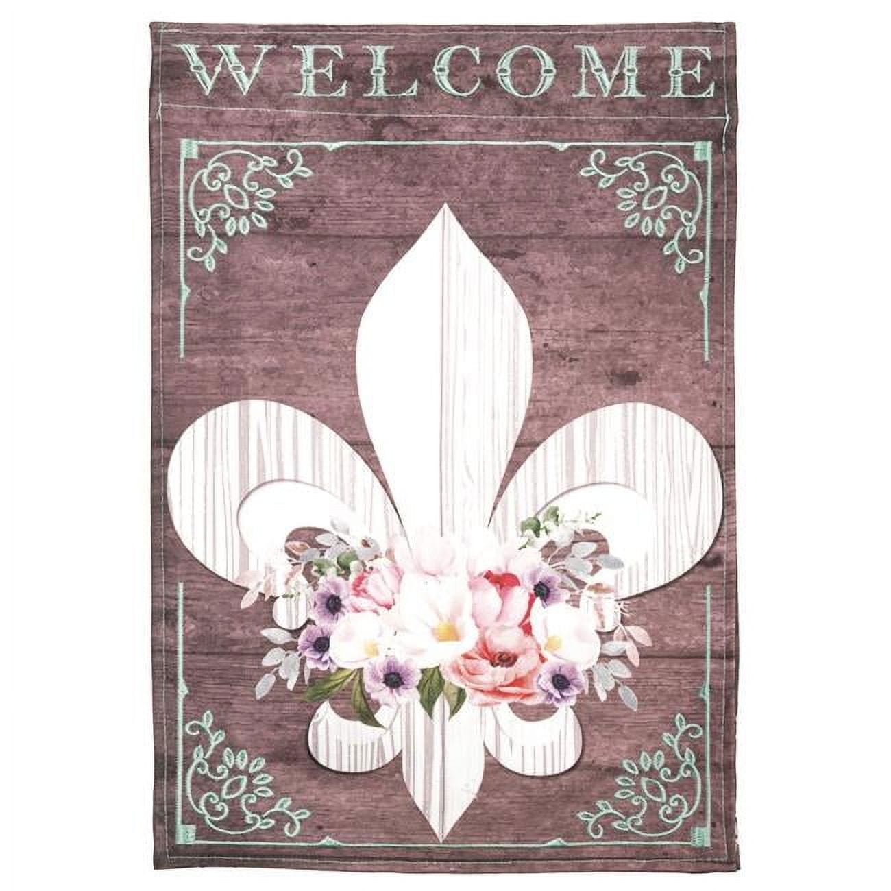 13 x 18 in. Double Applique Welcome FLD Polyester & Print Garden Flag