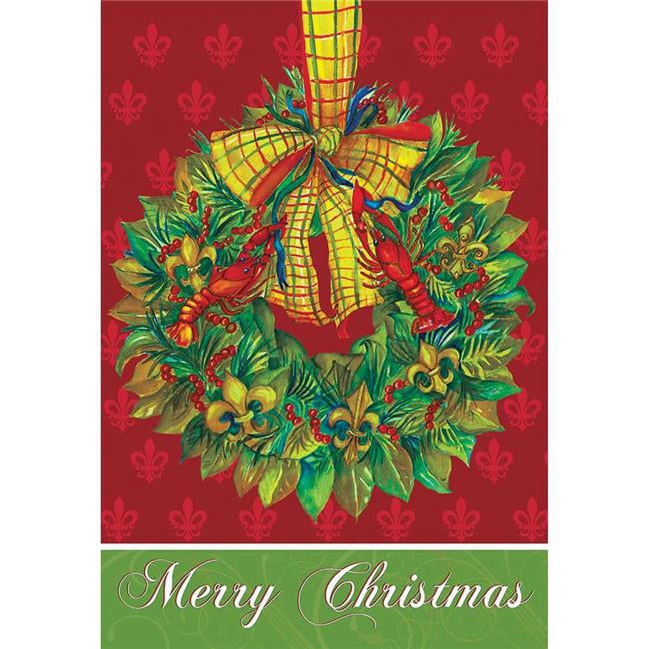 29 x 42 in. Large-Louisiana Wreath Preeminence Flag