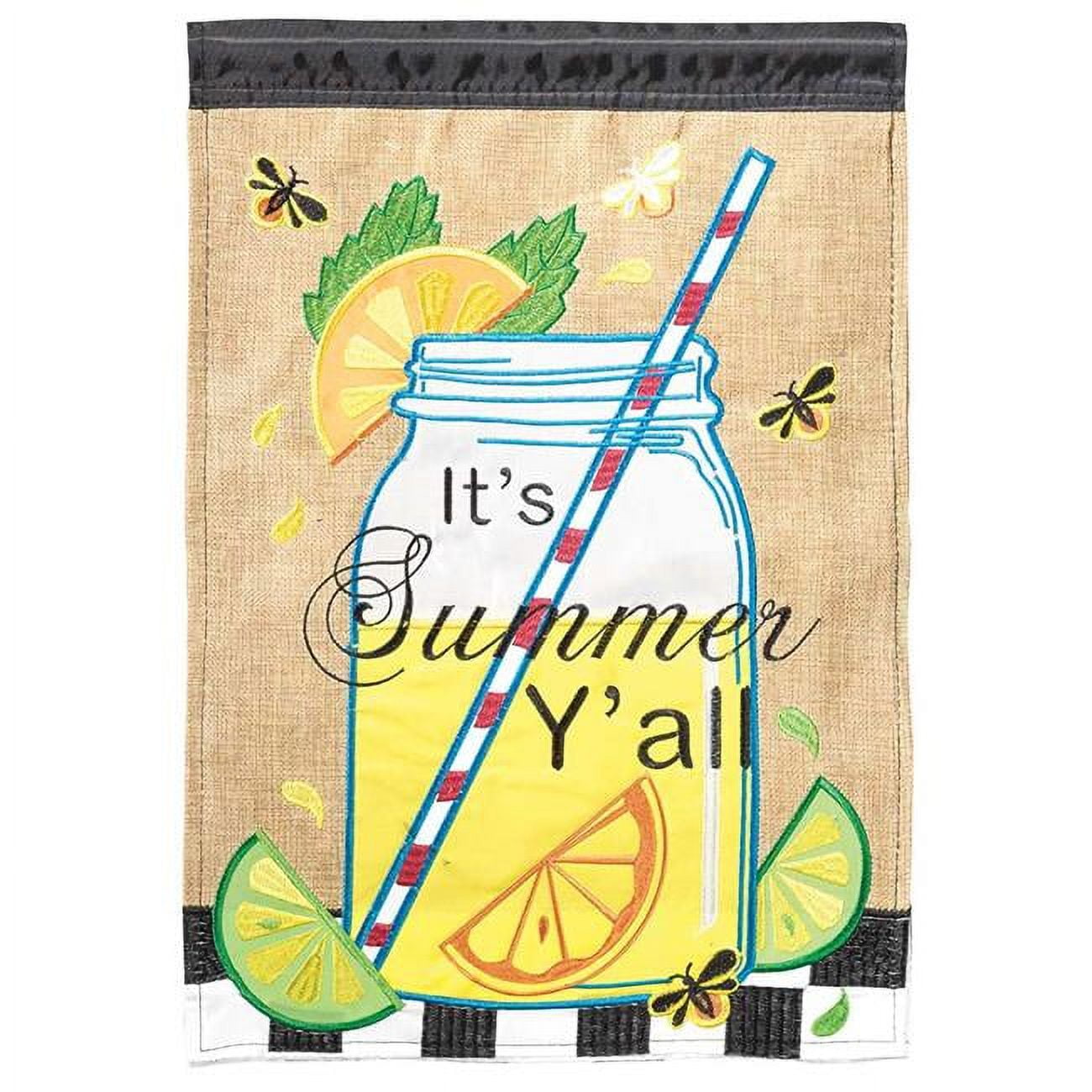 13 x 18 in. Double Applique Its Summer Y All Garden Flag