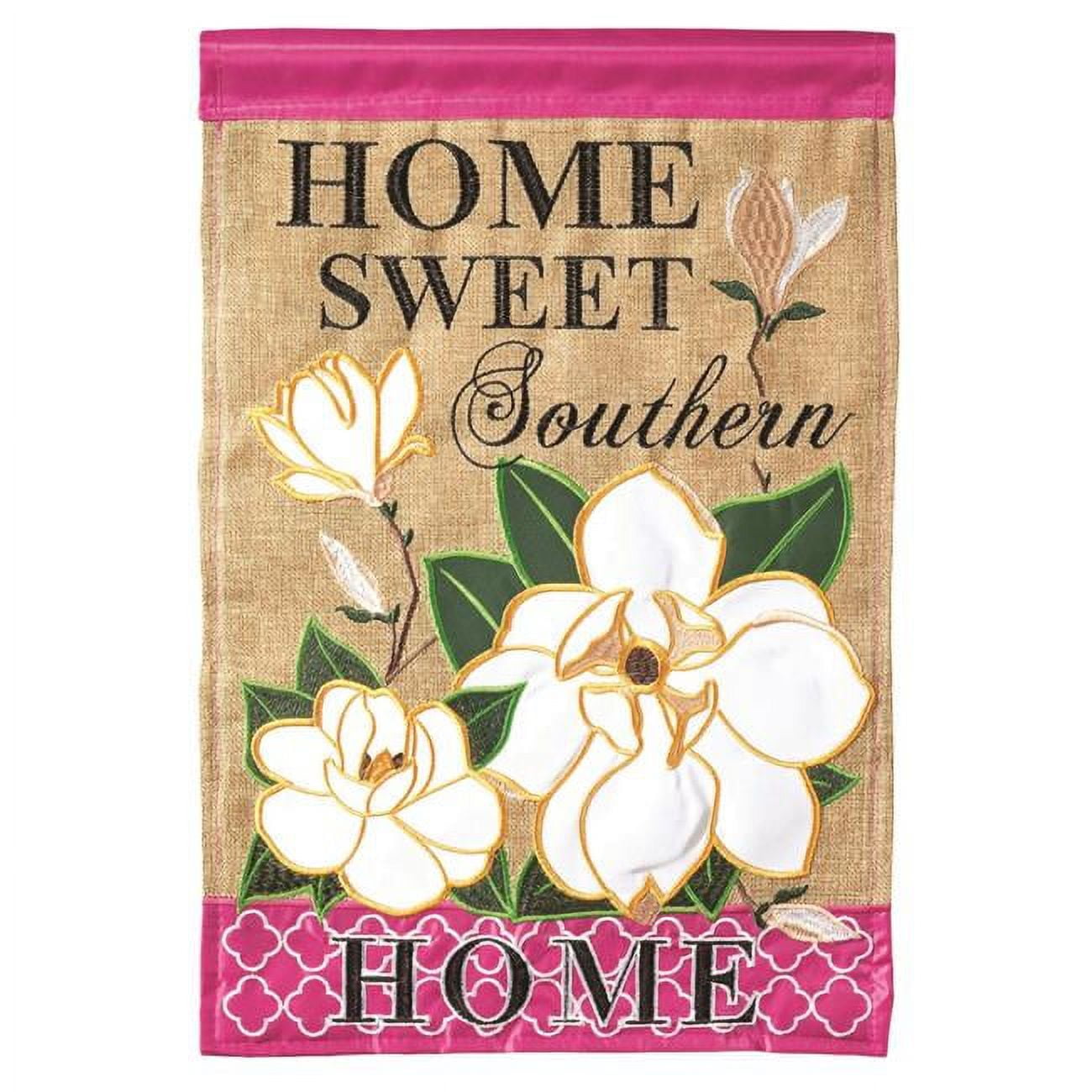 1078 13 x 18 in. Double Applique Sweet Home Southern Garden Flag