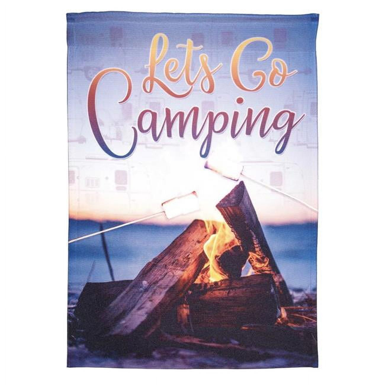 13 x 18 in. Print Lets Go Camping Polyester Garden Flag