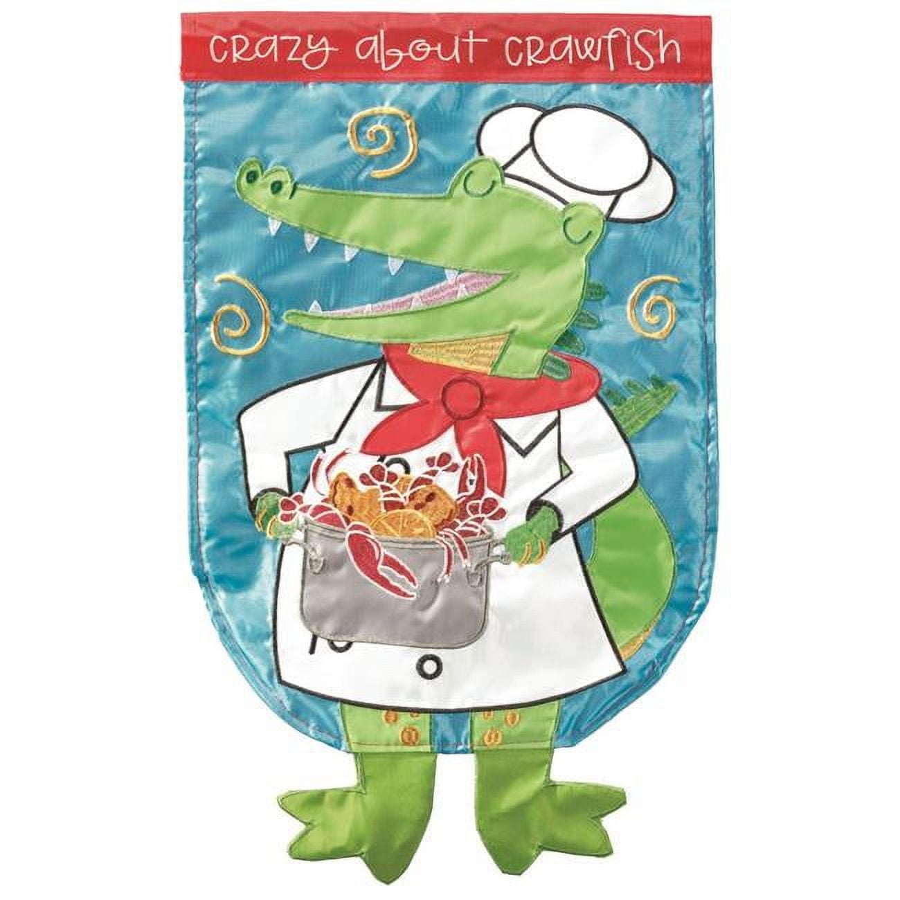 M011559 Crazy About Crawfish Alligator Flag