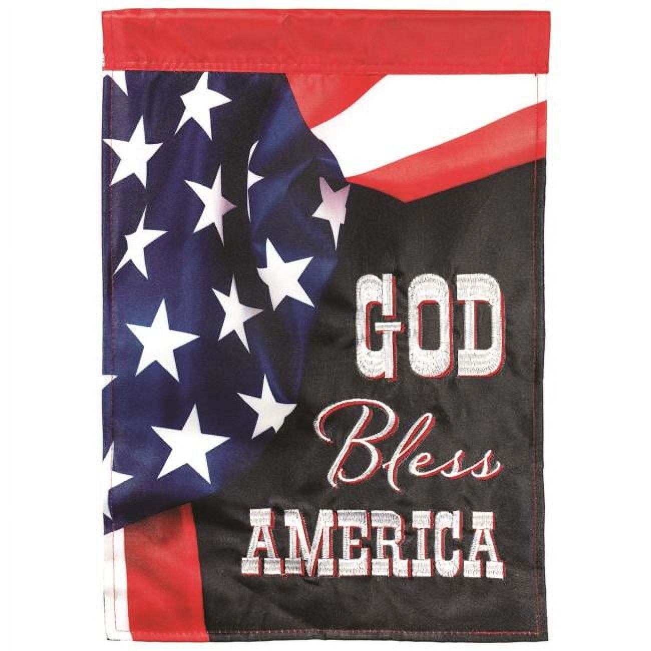 13 x 18 in. God Bless America Applique Plus Printed Garden Flag