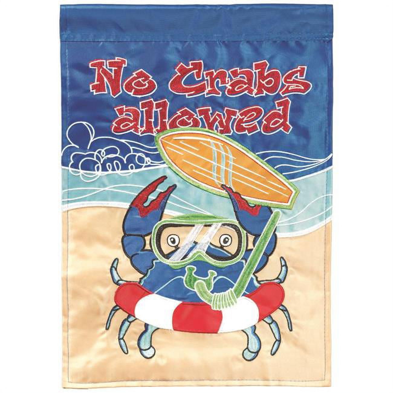 13 x 18 in. No Crabs Allowed Polyester Printed Garden Flag