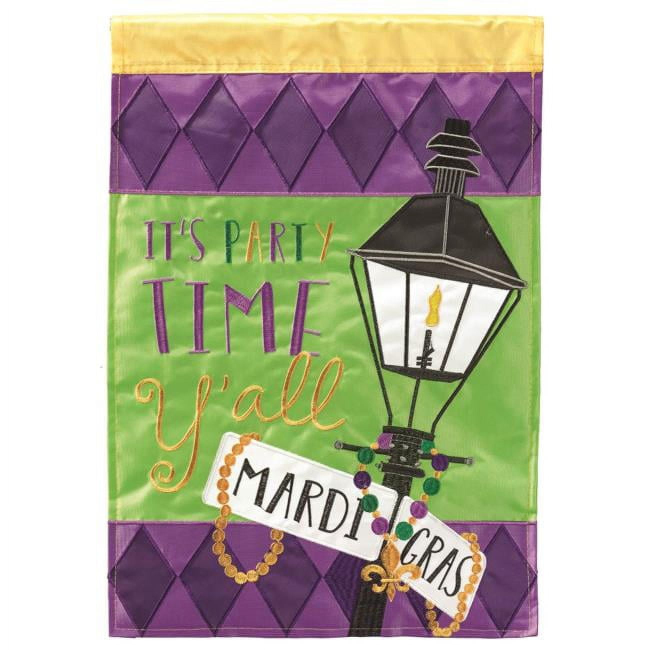 Its Party Time Y All Lamppost Flag Garden Flag