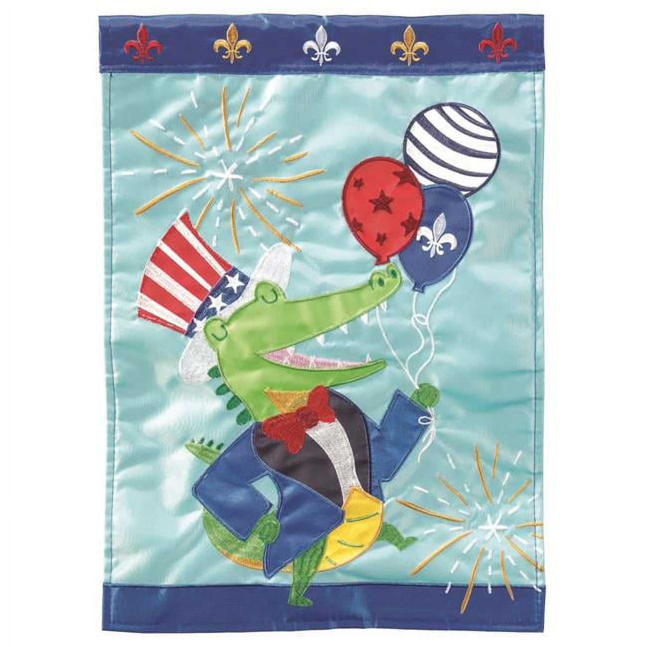 M011598 Uncle Sam Alligator Polyester Printed Garden Flag