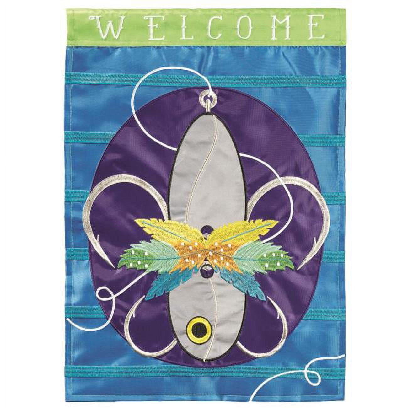 Fleur De Lis Fishing Lure Garden Flag