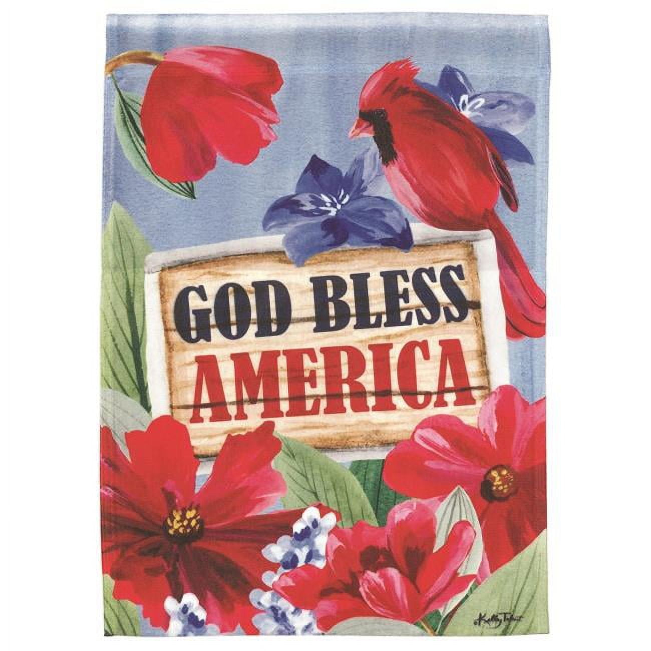 M070145 30 x 44 in. God Bless America Redbird Printed Garden Flag - Large