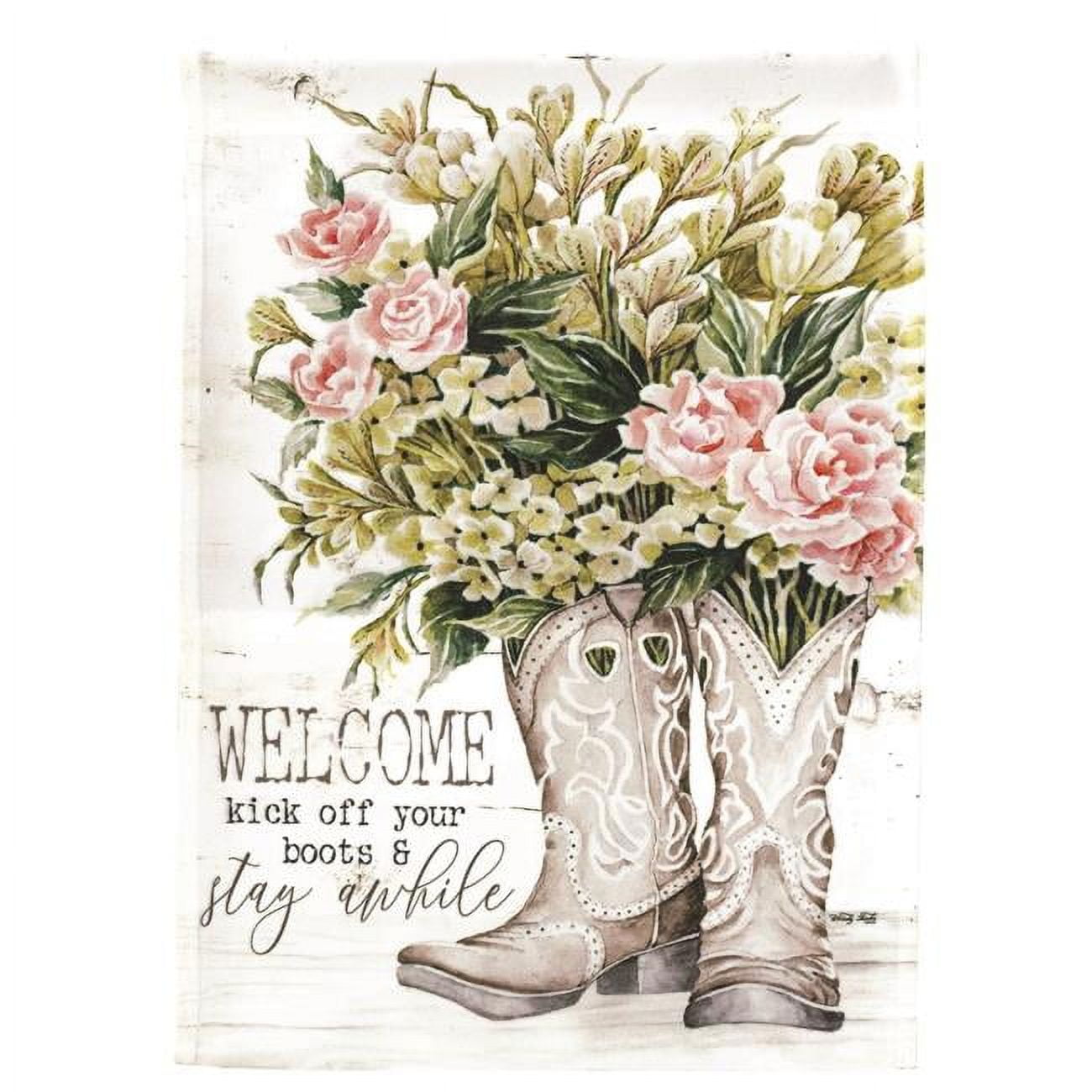 13 x 18 in. Welcome Kick Off Your Boots Printed Garden Flag