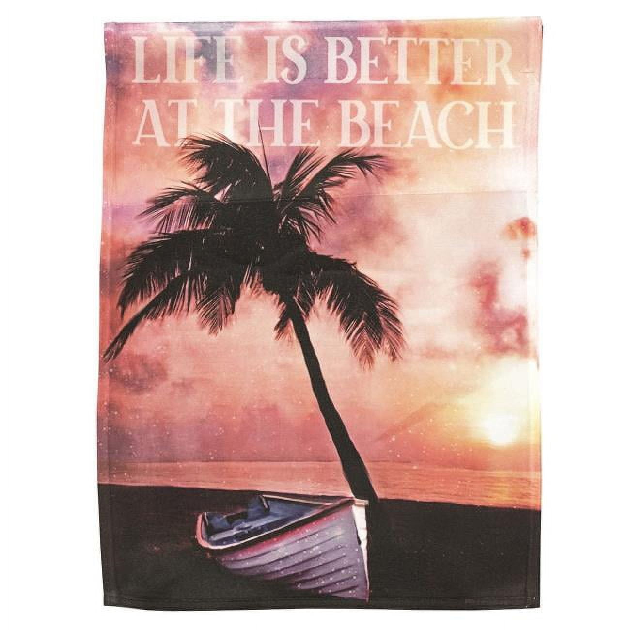 13 x 18 in. Palm Tree Sunset Print Garden Flag