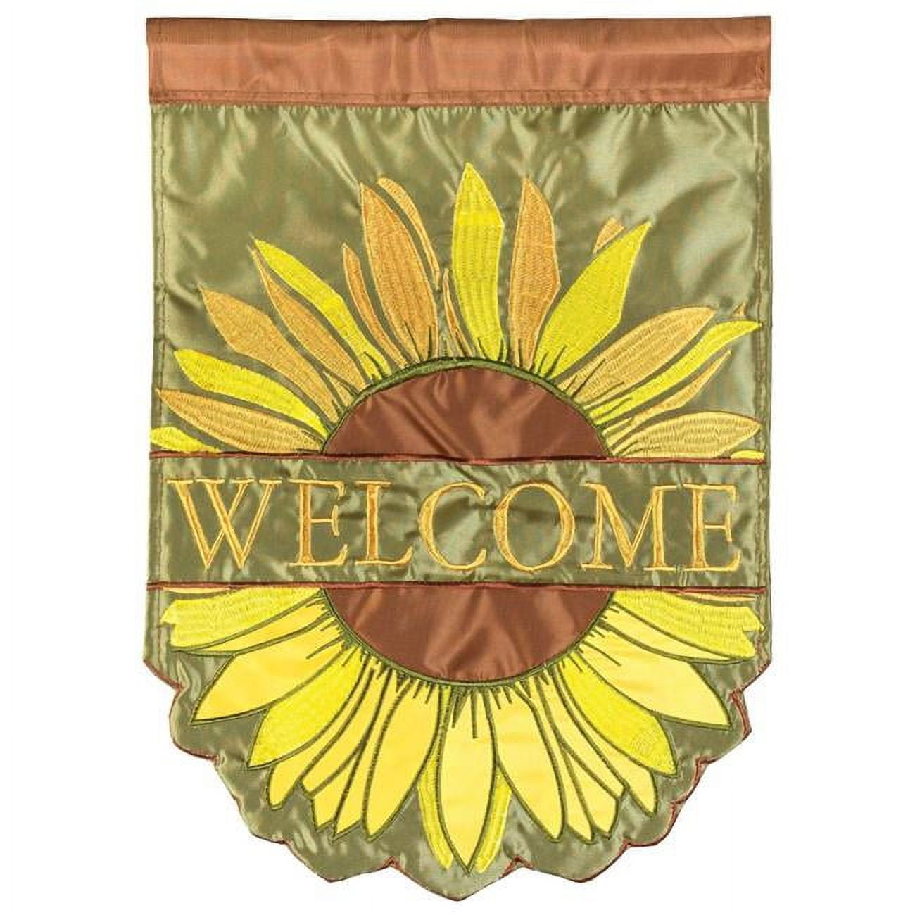29 x 42 in. Welcome Sunflowers Polyester Flag - Large
