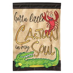 Double Applique Cajun In My Soul Burlap Garden Flag