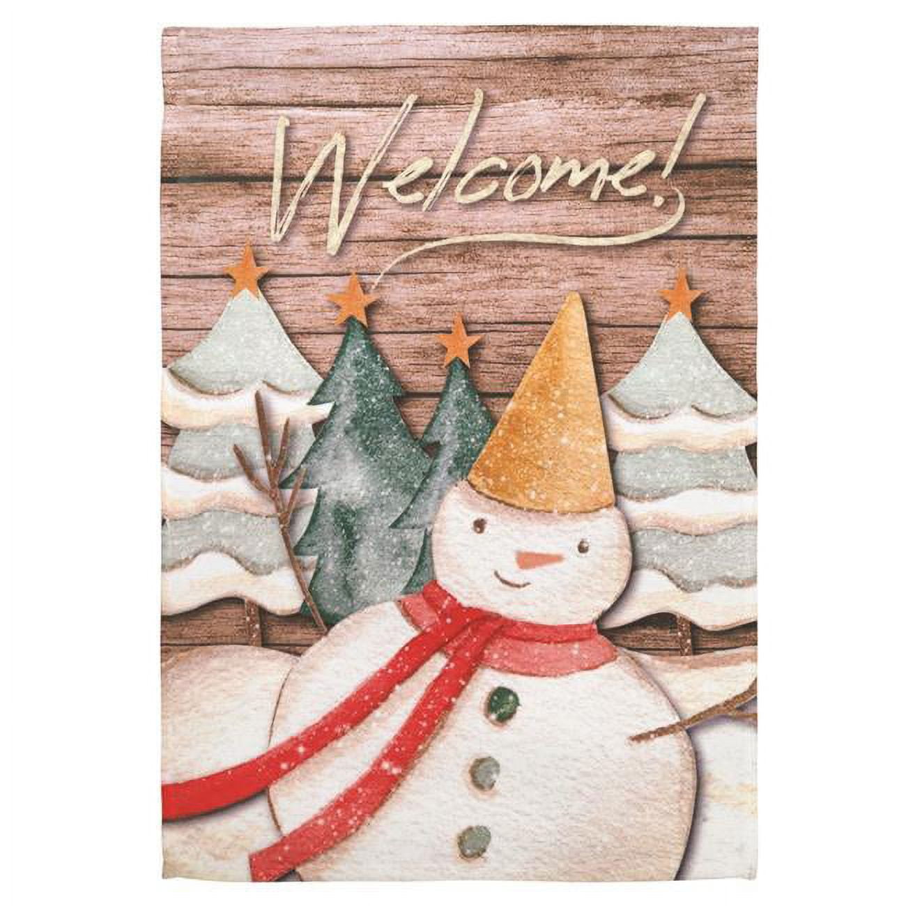 13 x 18 in. Print Welcome Snowman Polyester Garden Flag