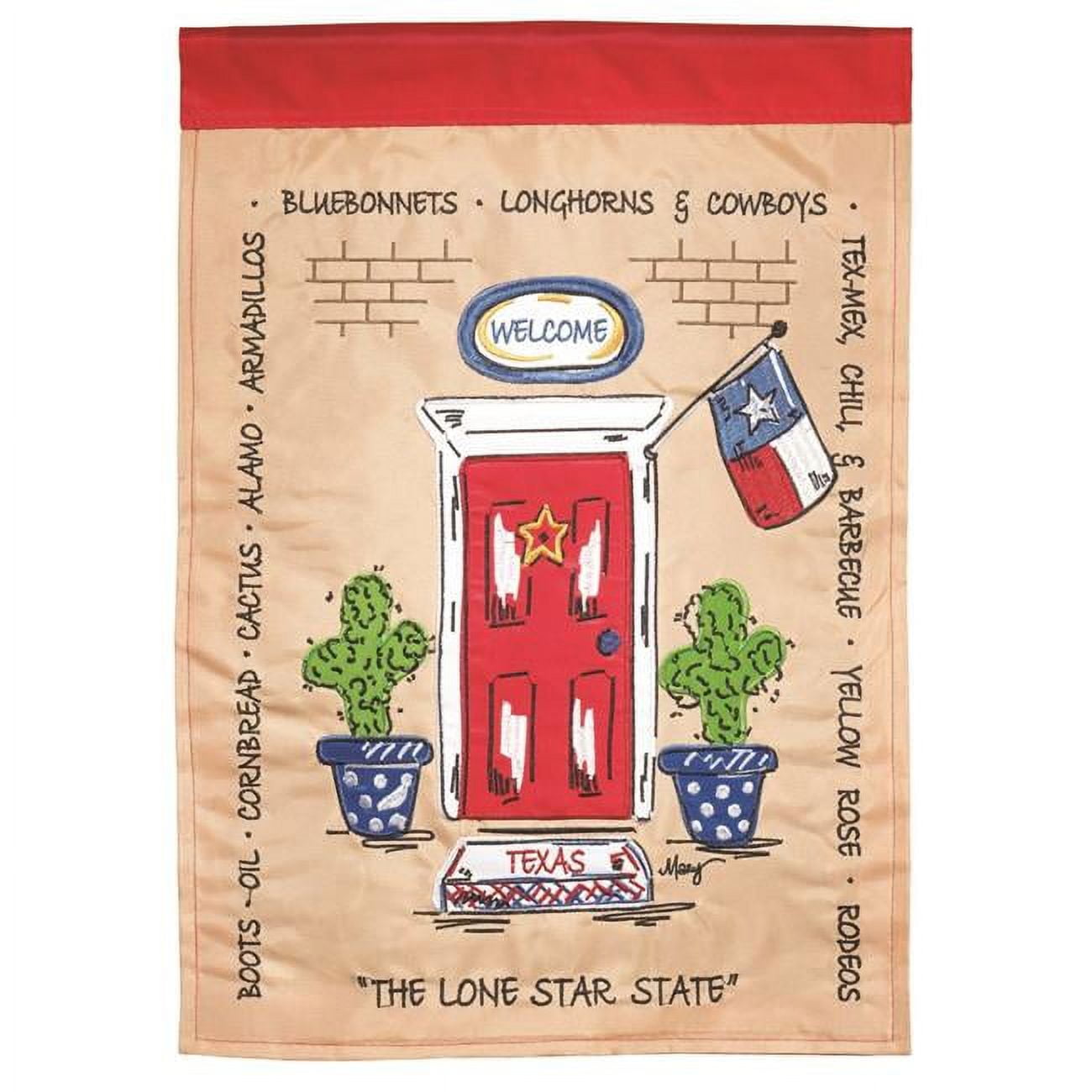13 x 18 in. Texas Door Applique Garden Flag
