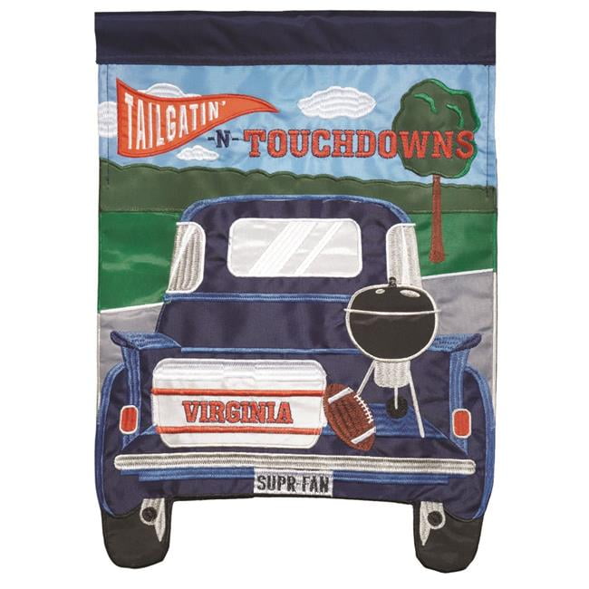 13 x 18 in. Tailgatin Virginia Applique Garden Flag