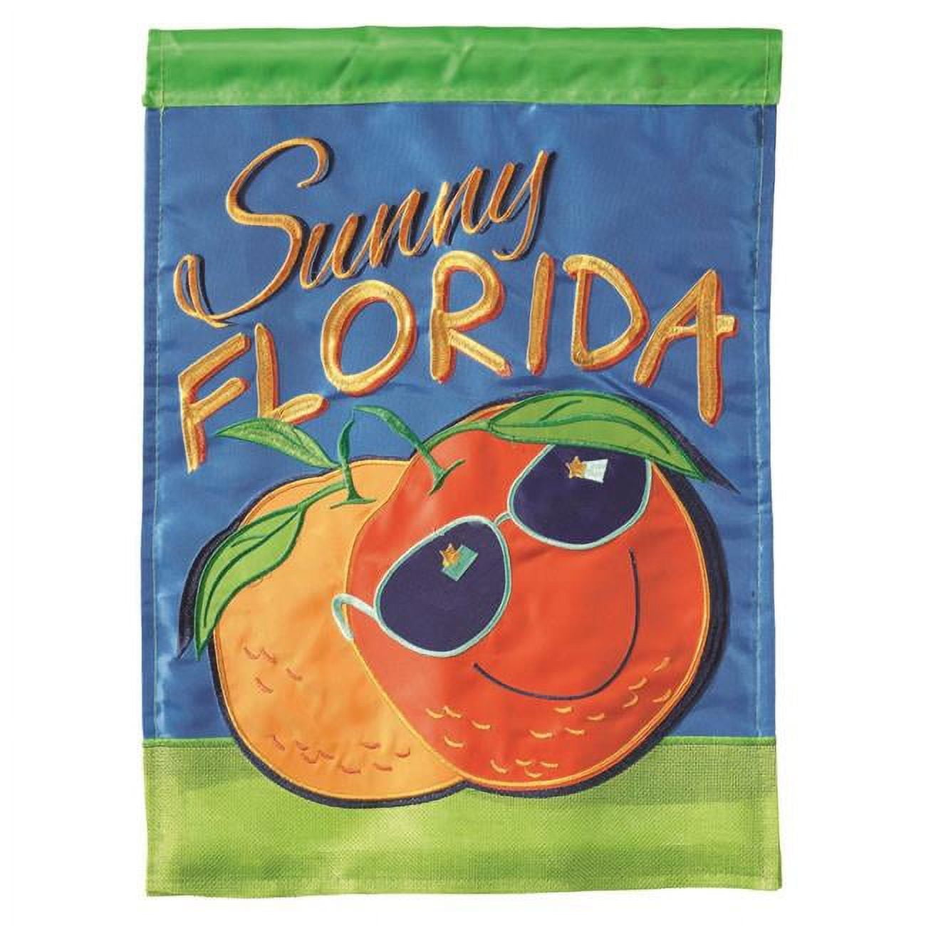 13 x 18 in. Double Applique Florida Orange-Sunny Garden Flag