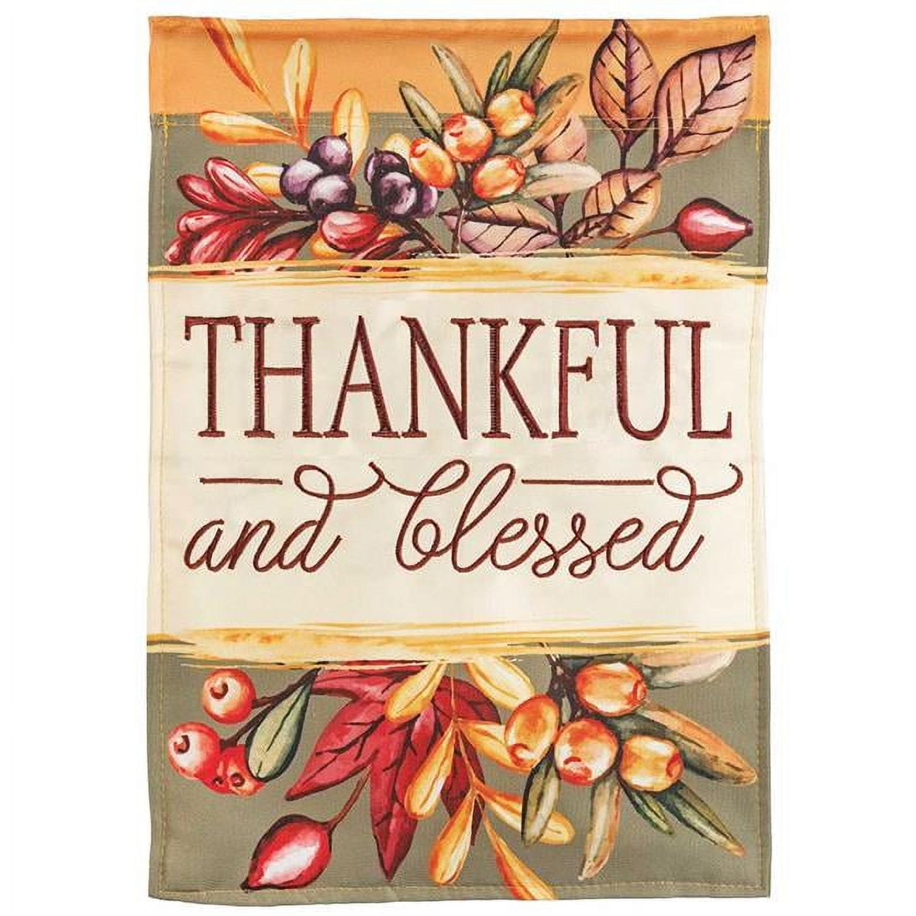 29 x 42 in. Thankful & Blessed Double Applique Garden Flag - Large