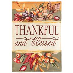 M011413 13 x 18 in. Thankful & Blessed Garden Flag
