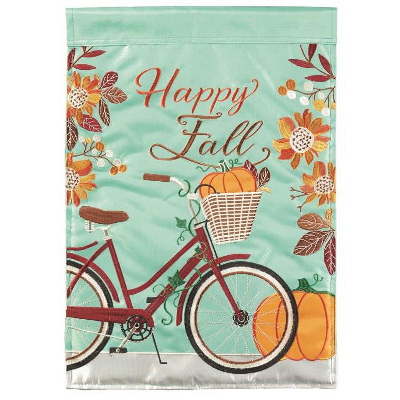 13 x 18 in. Fall Bicycle Double Applique Garden Flag