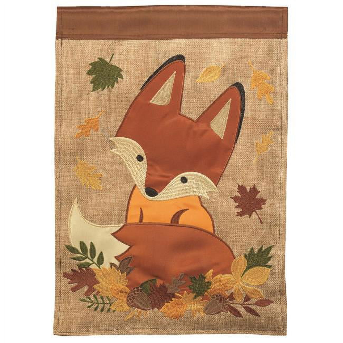 13 x 18 in. Fox Fall Double Applique Garden Flag