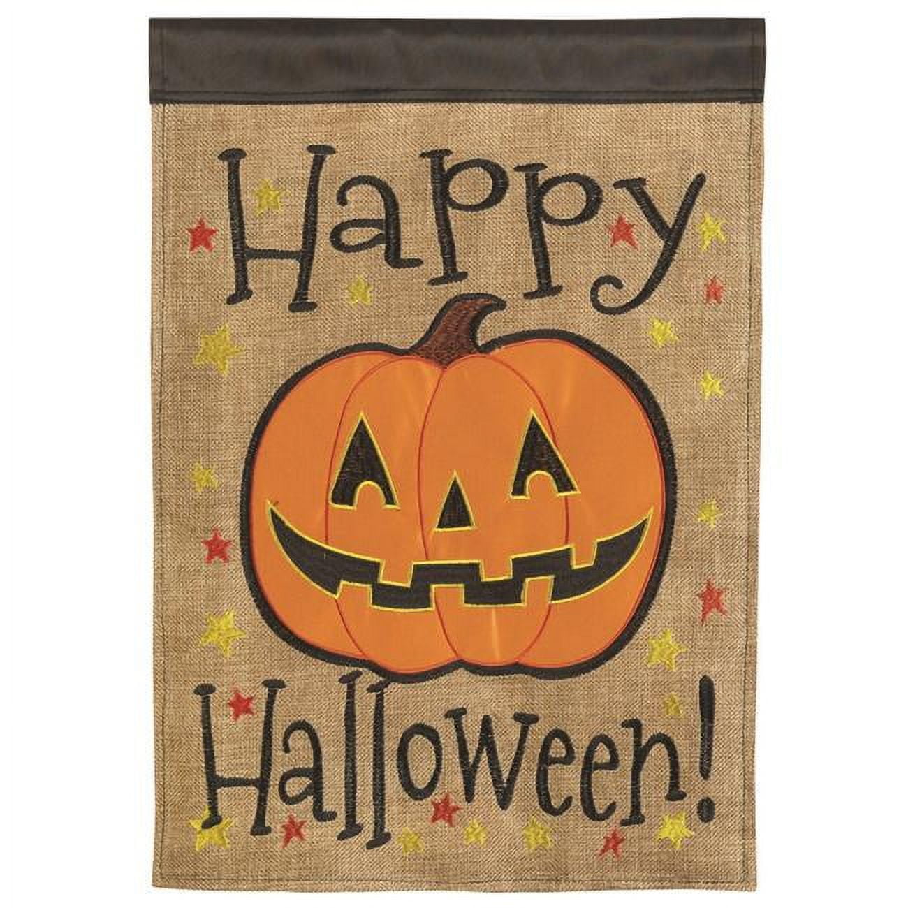 13 x 18 in. Jack O Lantern Double Applique Garden Flag