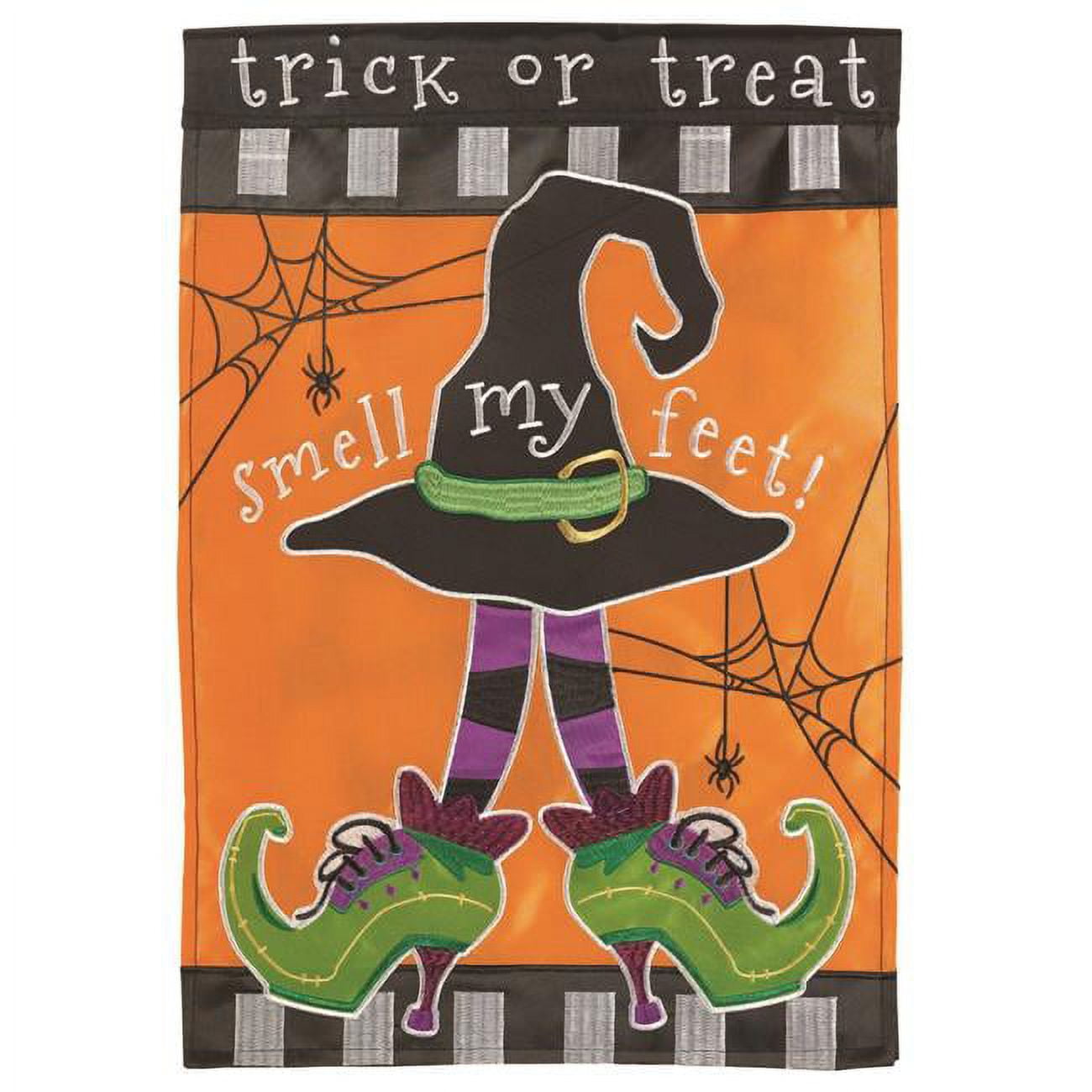 13 x 18 in. Witch Hat Double Applique Garden Flag