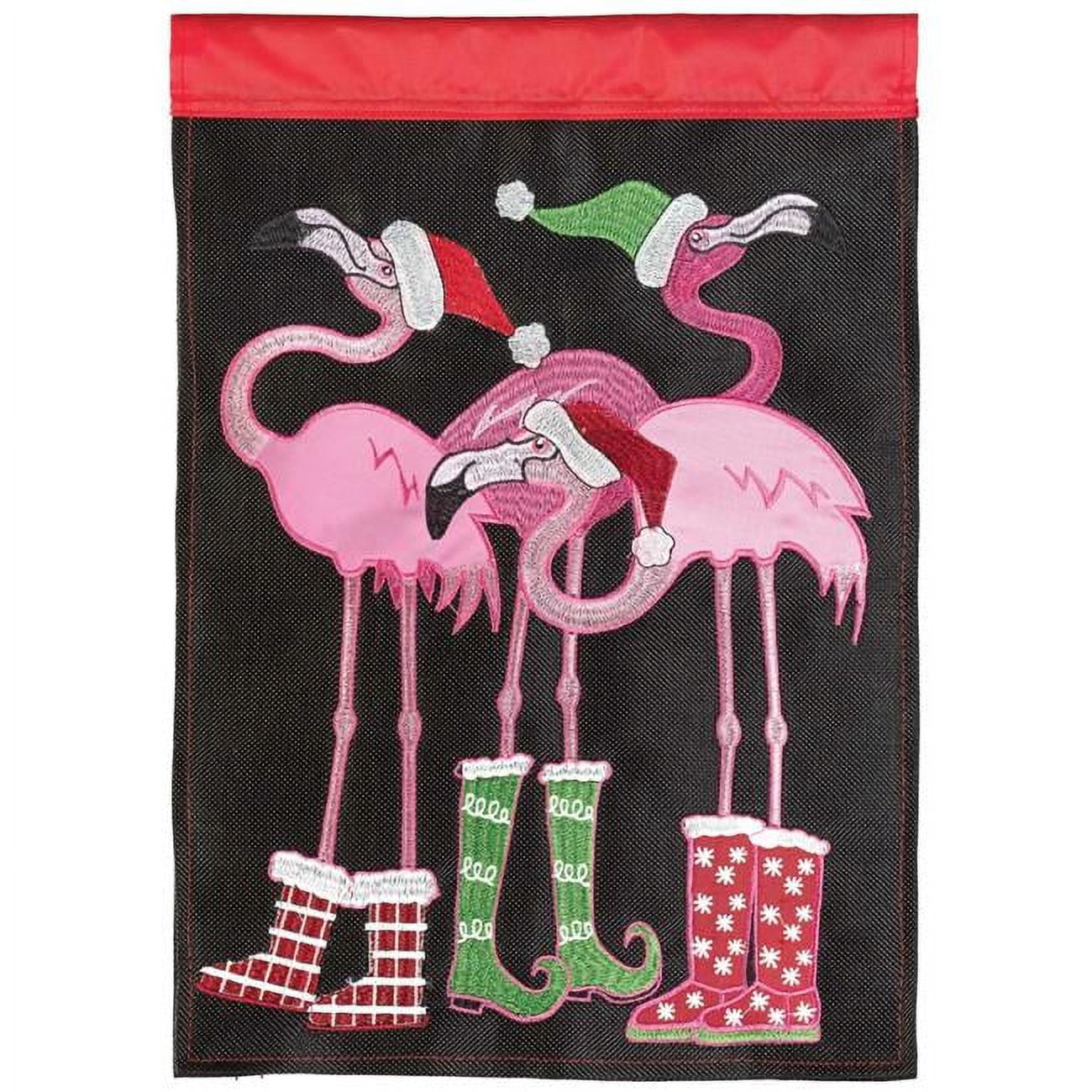 29 x 42 in. Christmas Flamingos Polyester Flag - Large