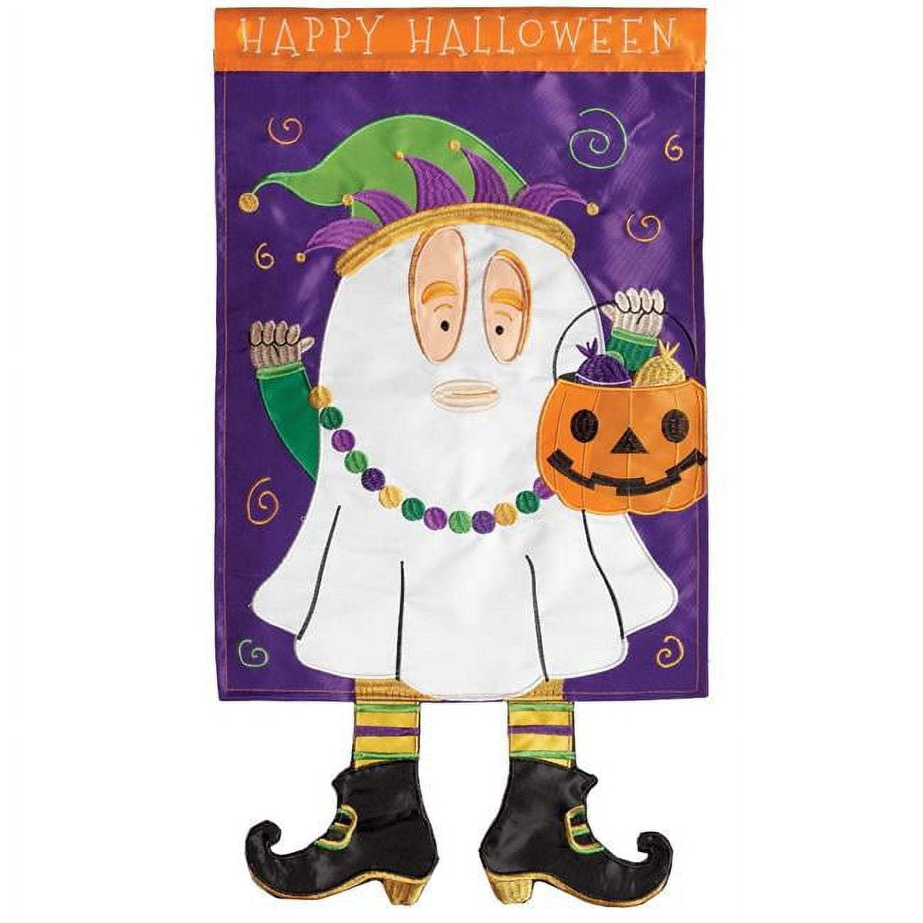 30 x 44 in. Mardi Gras Ghost Jester Garden Flag