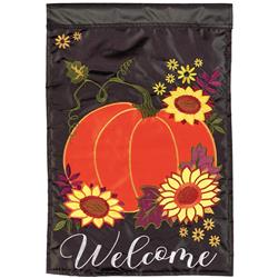 M011633 13 x 18 in. Welcome Pumpkin Polyester Garden Flag