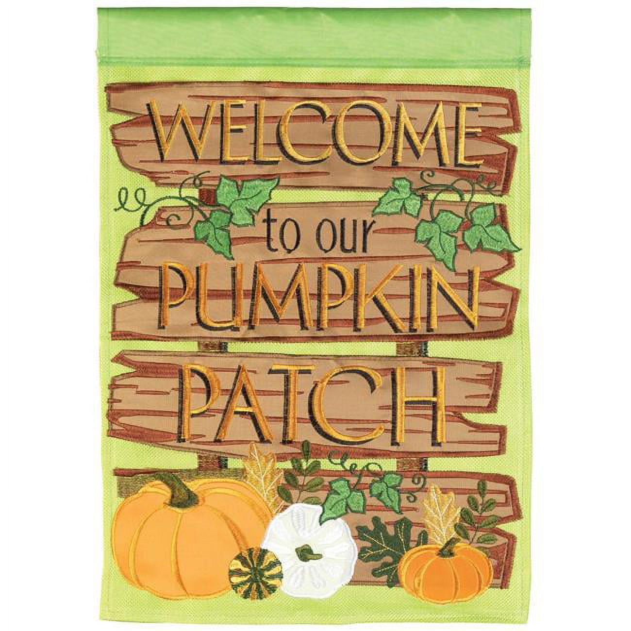 13 x 18 in. Welcome Pumpkin Patch Burlap Garden Flag