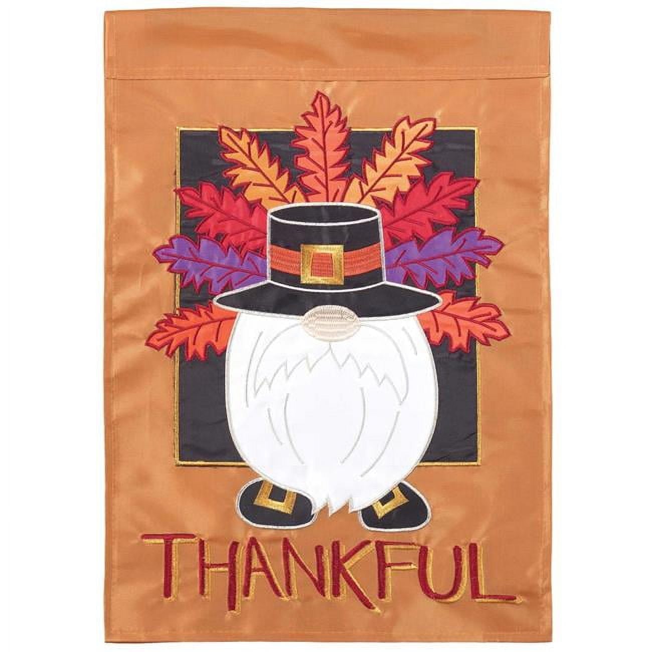 13 x 18 in. Thankful Gnome Polyester Garden Flag