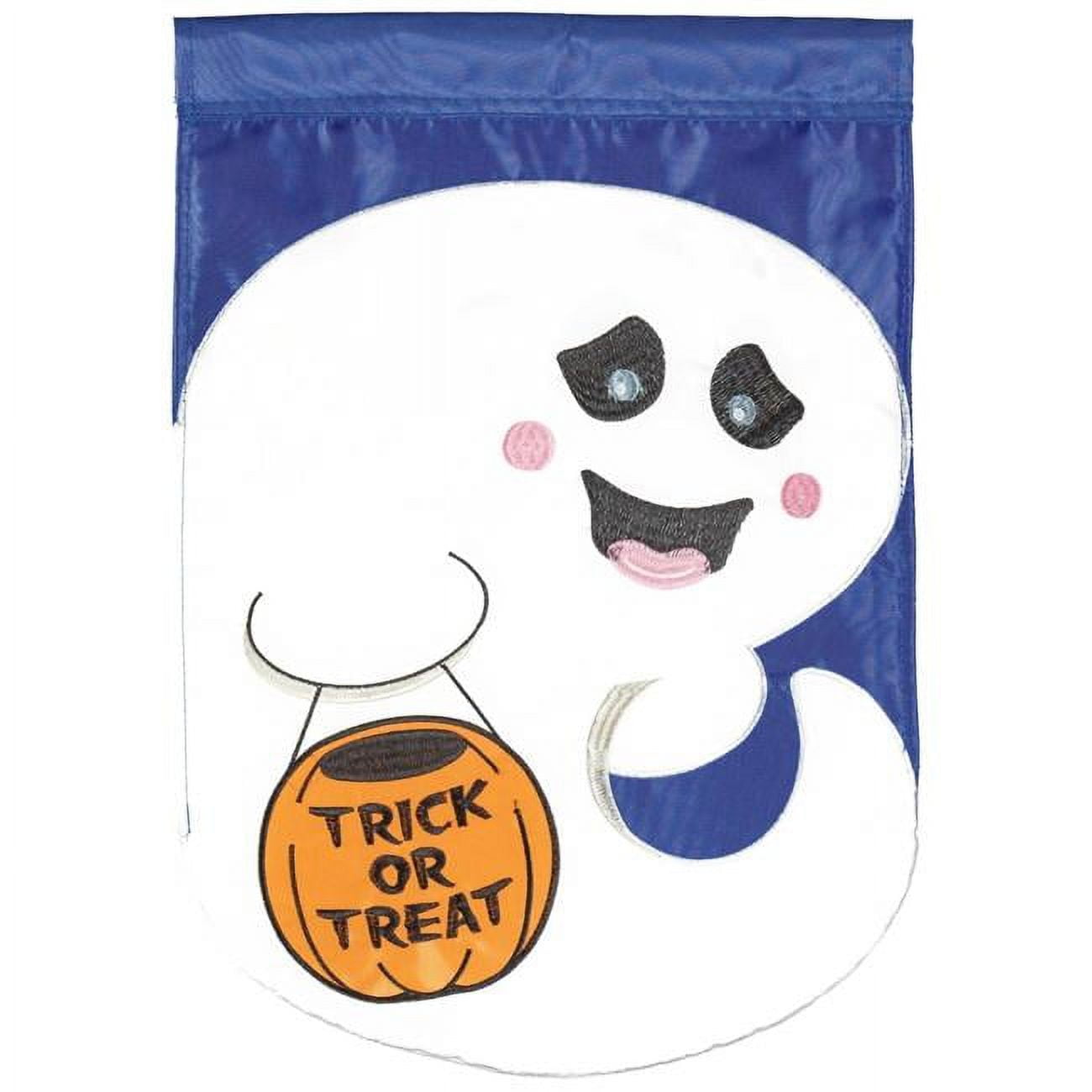 13 x 18 in. Ghost Trick or Treat Flag Polyester Garden Flag