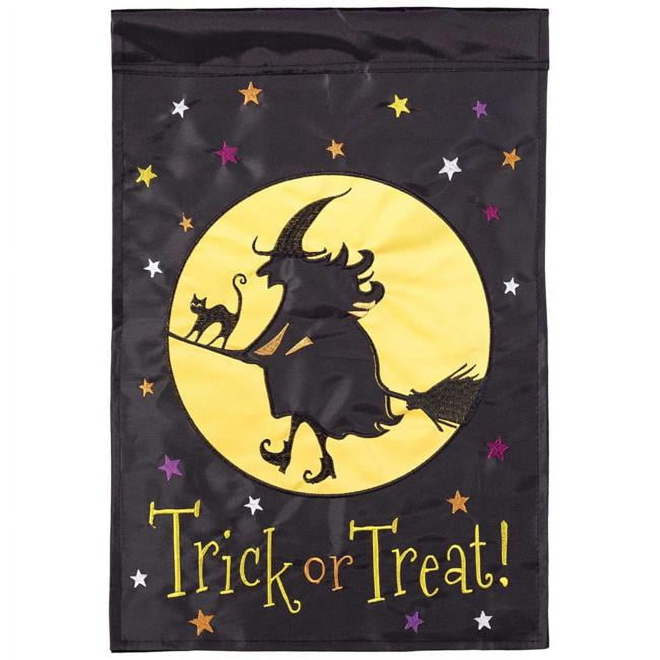 13 x 18 in. Witch Trick or Treat Polyester Garden Flag