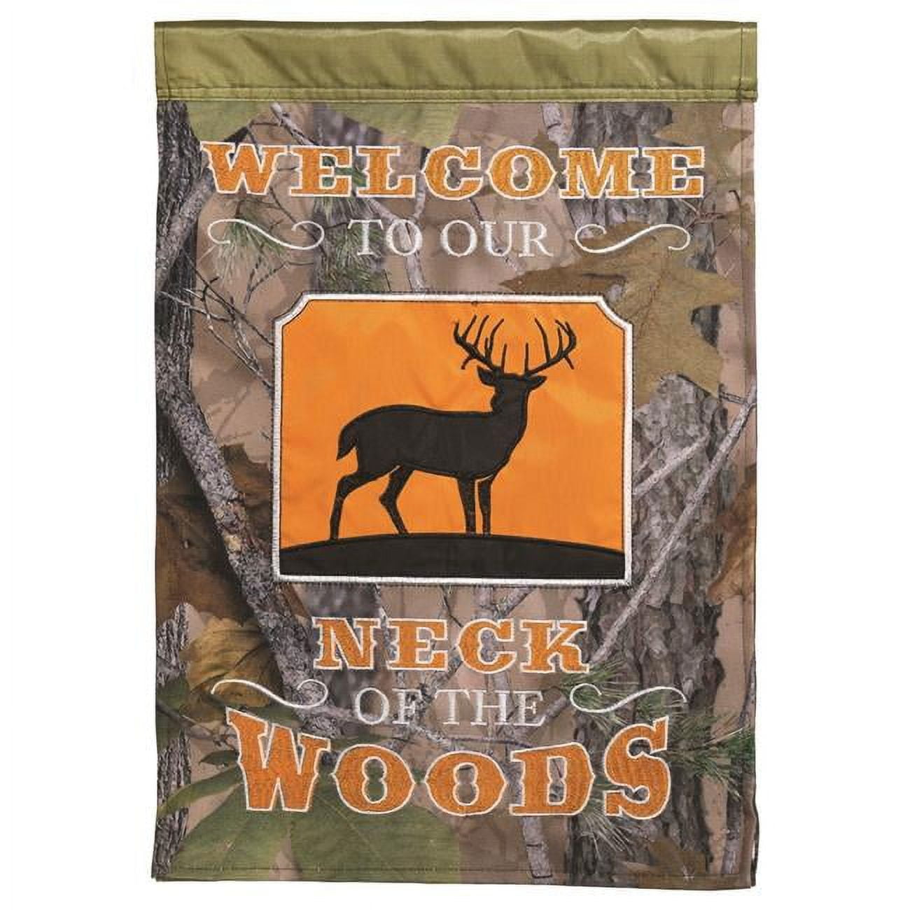 29 x 42 in. Welcome Woods Double Applique Garden Flag - Large