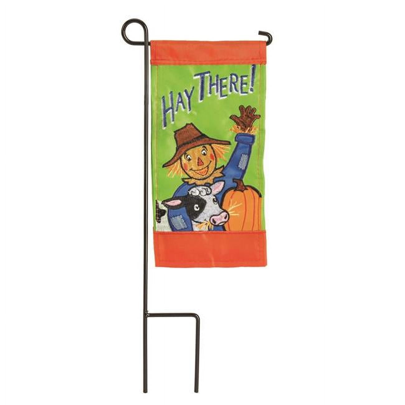 4 x 8.5 in. Scarecrow Mini Double Applique Garden Flag with Stand