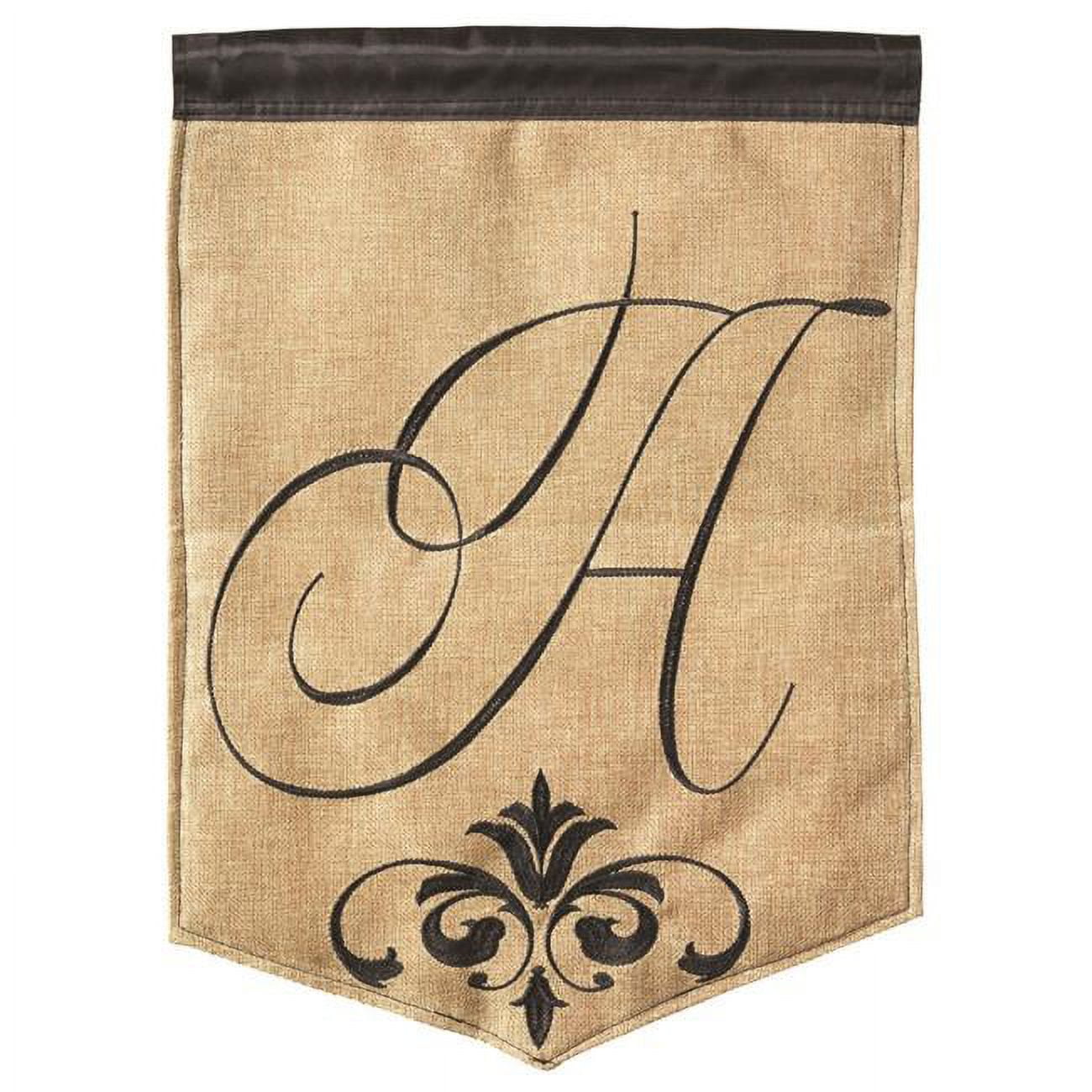 13 x 18 in. Double Applique Monogram A Burlap Garden Flag