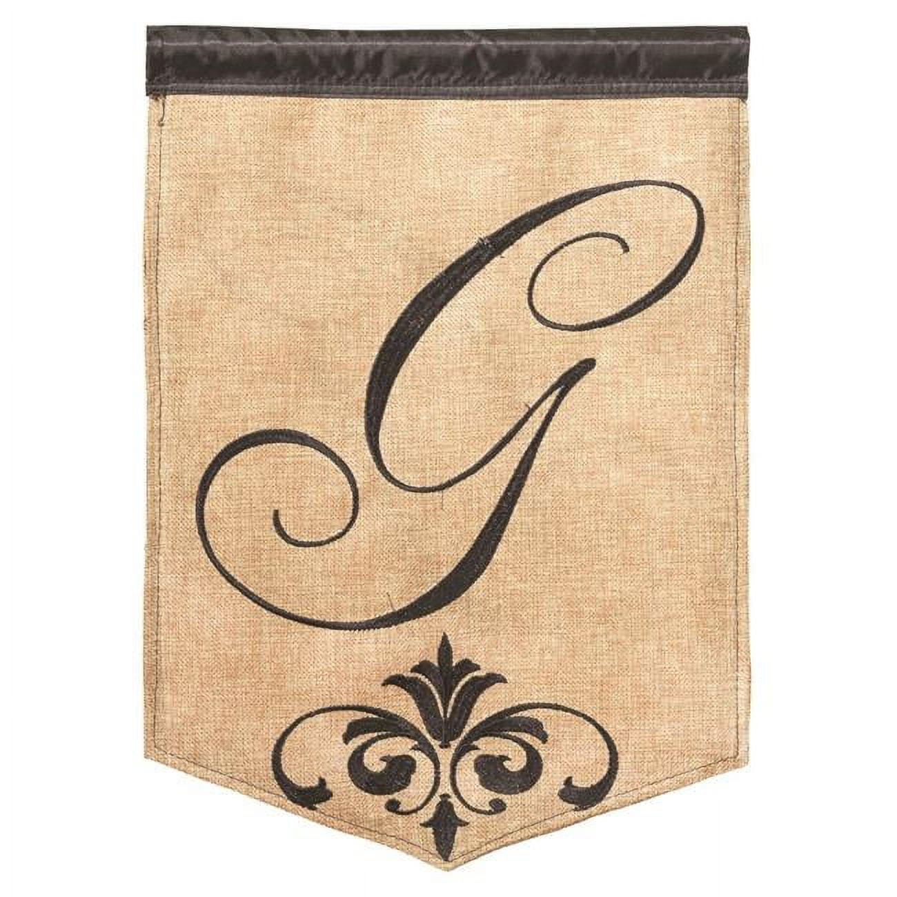 1830 13 x 18 in. Double Applique Monogram G Burlap Garden Flag