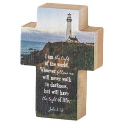 TPLKC34-35 TTOP LIGHTHOUSE JOHN 8:12 MDF WHT 4'H