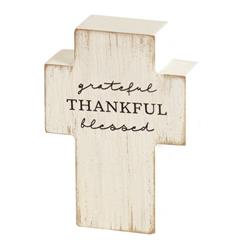 TPLKC34-10 Grateful Thankful Blessed Tabletop Cross