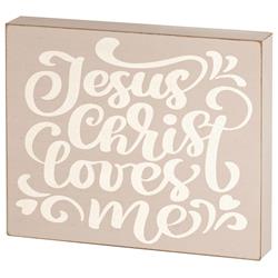 Picture of Dicksons TPLK108-6 PLK JESUS CHRIST LOVES ME MDF WHT 10X8