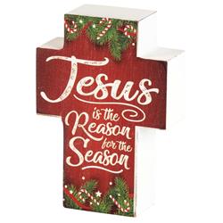 CHTPLKC34-9 JESUS IS THE REASON TABLETOP CROSS