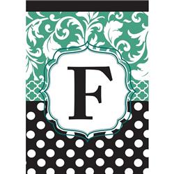 1027 Garden - Monogram 'F' Black & Aqua