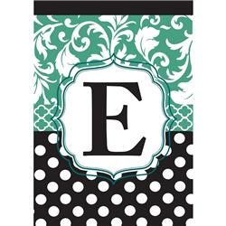 1026 Garden - Monogram 'E' Black & Aqua