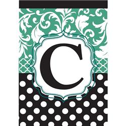 1024 Garden - Monogram 'C' Black & Aqua